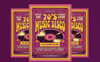 70's Music Disco Flyer Template
