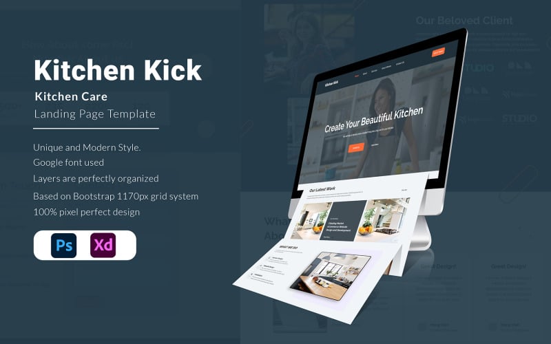 Kitchen Kick - Modern Kitchen UI Template Kit UI Element