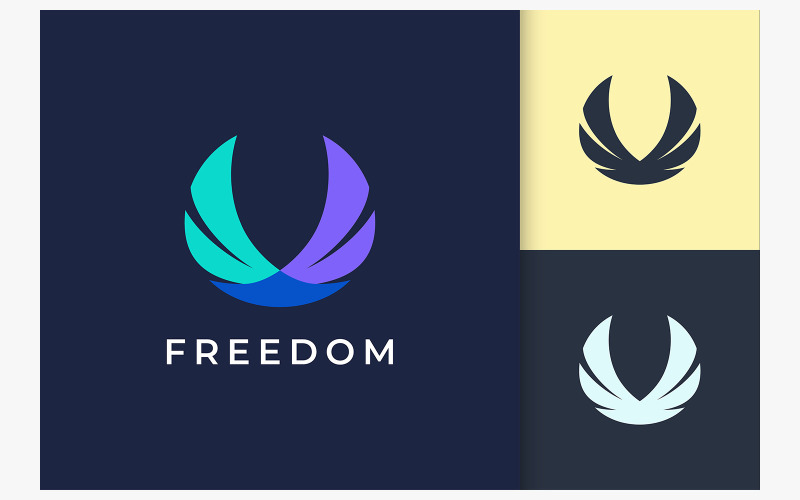Wing Logo Represents Freedom in Simple Shape Logo Template