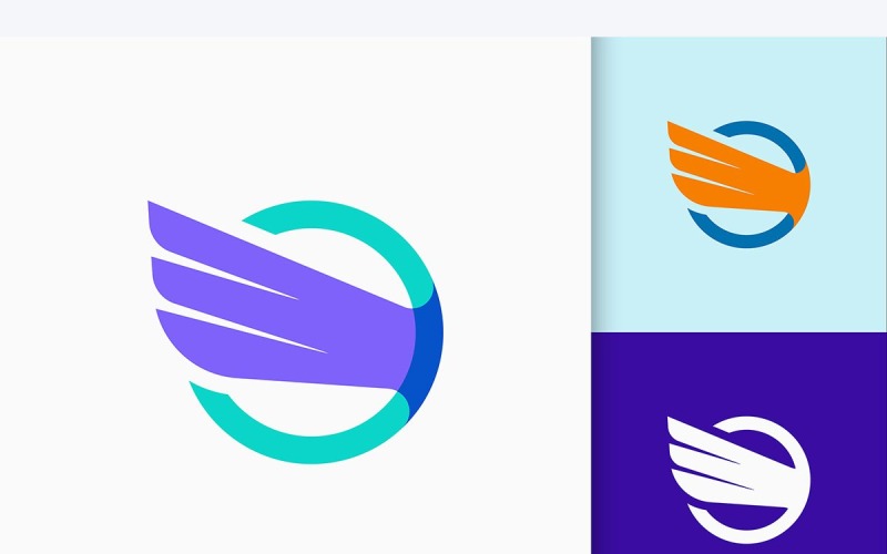 Wing Logo Represents Freedom or Eagle Logo Template