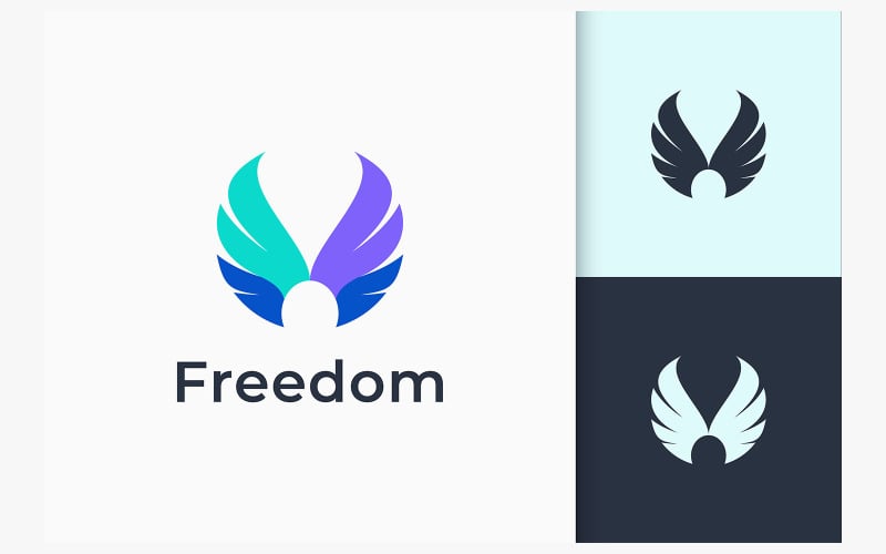 Wing Logo Represents Pigeon or Swan Logo Template
