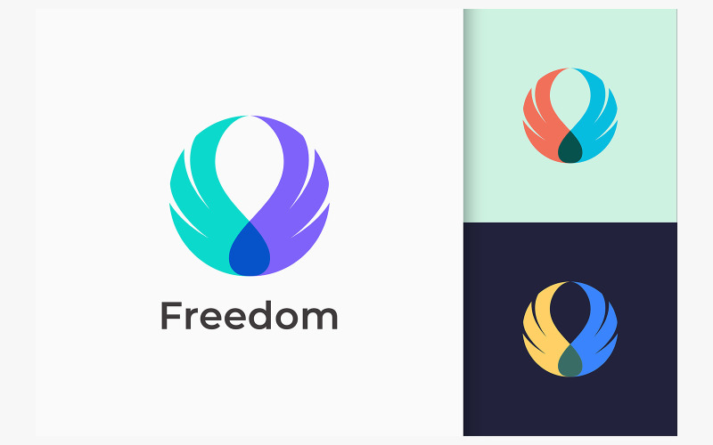 Wing or Swan Logo Freedom and Strong Logo Template