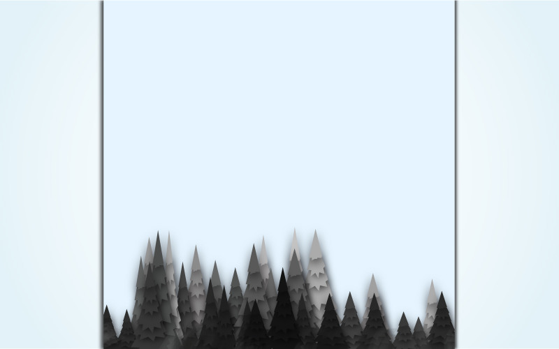 Winter Christmas Tree Forest Illustration