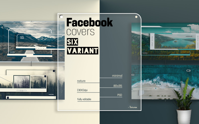 Free Minimal Facebook Covers Social Media in Six Variant