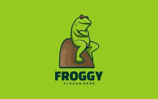 Frog Mascot Cartoon Logo Style