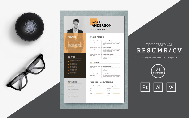 Jason clean and creative resume Resume Template