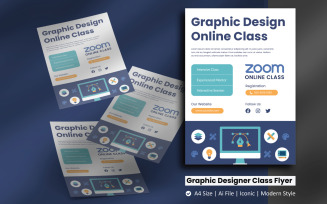 Online Graphic Designer Class Flyer Corporate Identity Template