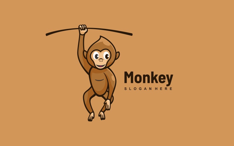 Monkey Mascot Cartoon Logo Style Logo Template