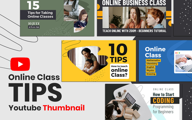 Online Class Youtube Thumbnail Cover Social Media