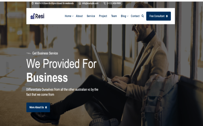 Resi - Business And Agency HTML Web template Website Template