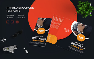 Business In Growth - Trifold Brochure Template