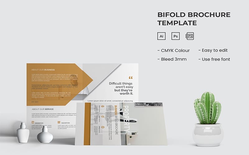 Business Property - Bifold Brochure Template Corporate Identity