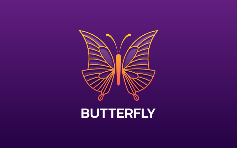 Butterfly Line Art Logo Style Logo Template