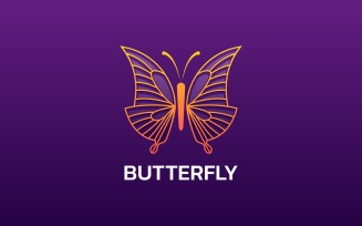 Butterfly Line Art Logo Style