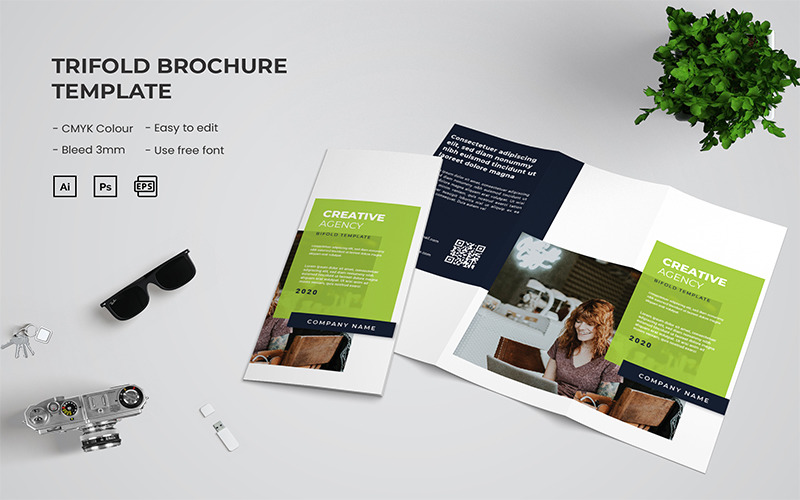 Creative Agency - Trifold Brochure Template Corporate Identity
