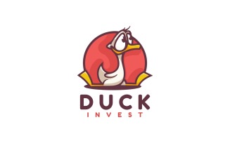 Duck Mascot Cartoon Logo Template