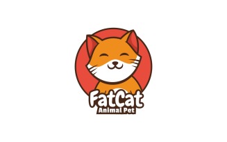 Fat Cat Mascot Cartoon Logo