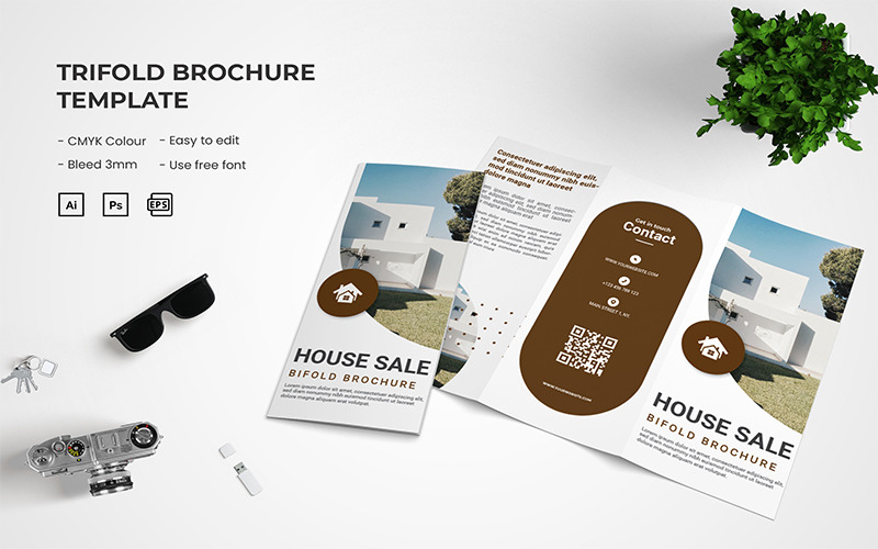 House Sale - Trifold Brochure Template Corporate Identity