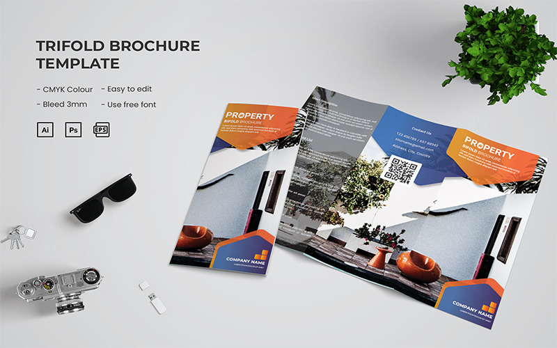 Property - Trifold Brochure Template Corporate Identity