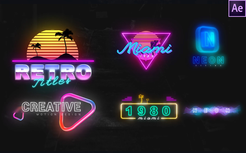 Kit Graphique #194465 Retro Synthwave Divers Modles Web - Logo template Preview