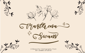 Marthena Swans - A Beautiful Calligraphy Font
