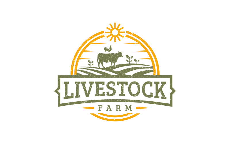 Livestock Farm Land Agriculture Logo Design Logo Template
