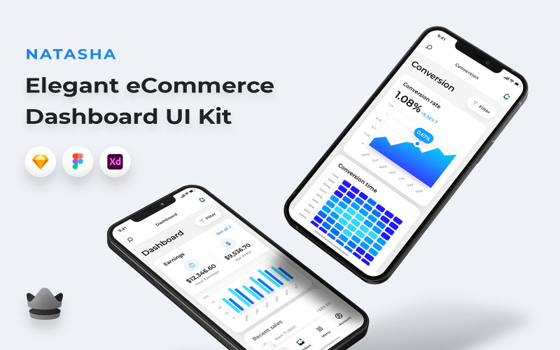 Natasha - eCommerce Dashboard Mobile App UI Kit UI Element