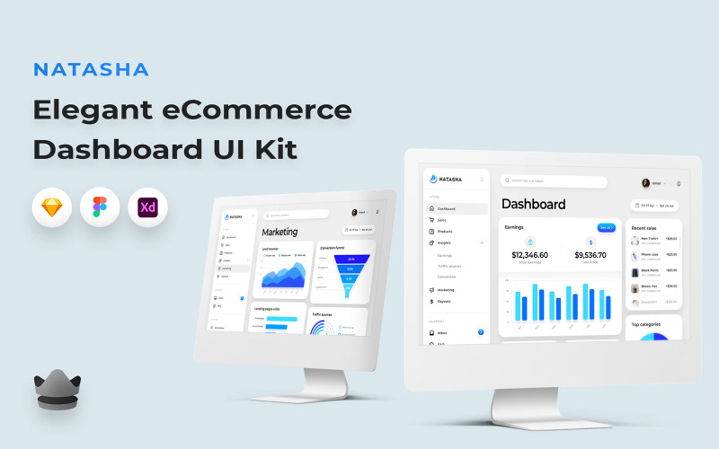 Natasha - eCommerce Dashboard Web UI Kit UI Element