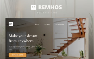 Remhos - Furniture Interiors Landing Page Multipurpose Bootstrap Template