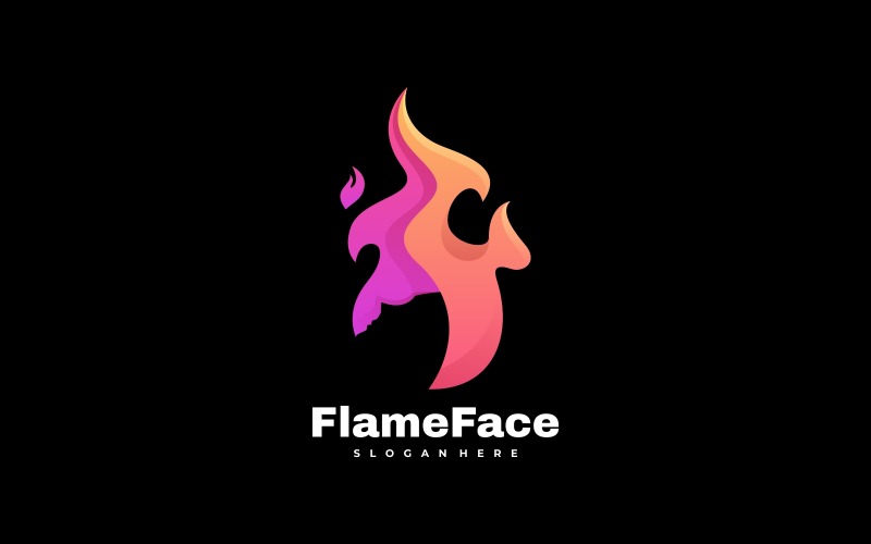 Flame Face Colorful Logo Style Logo Template