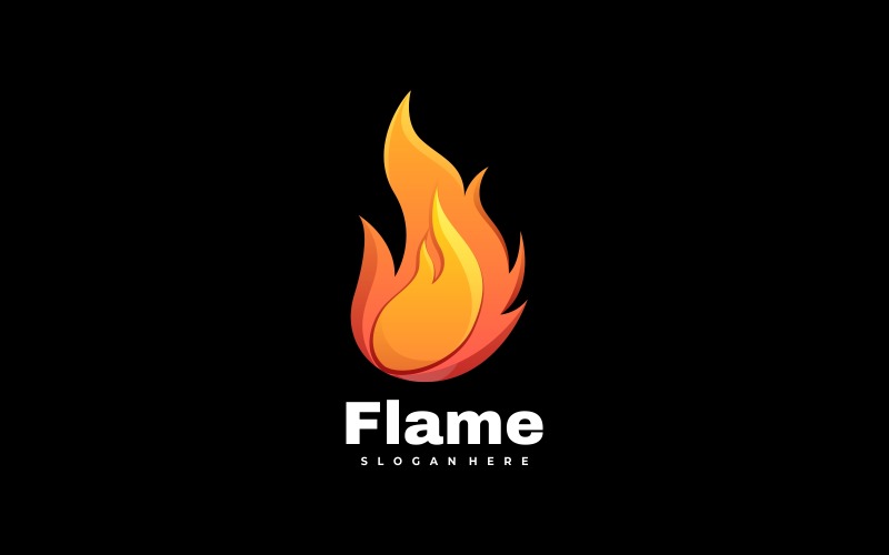 Flame Gradient Logo Style Logo Template
