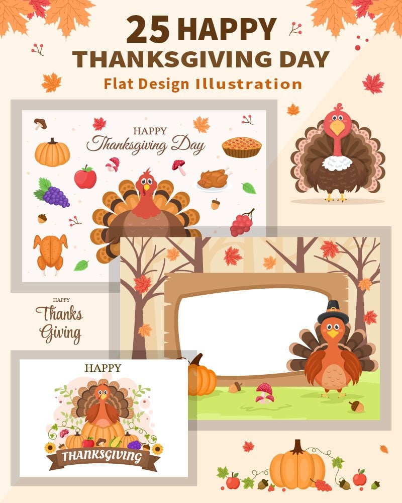 Kit Graphique #194700 Thanksgiving Turkey Divers Modles Web - Logo template Preview