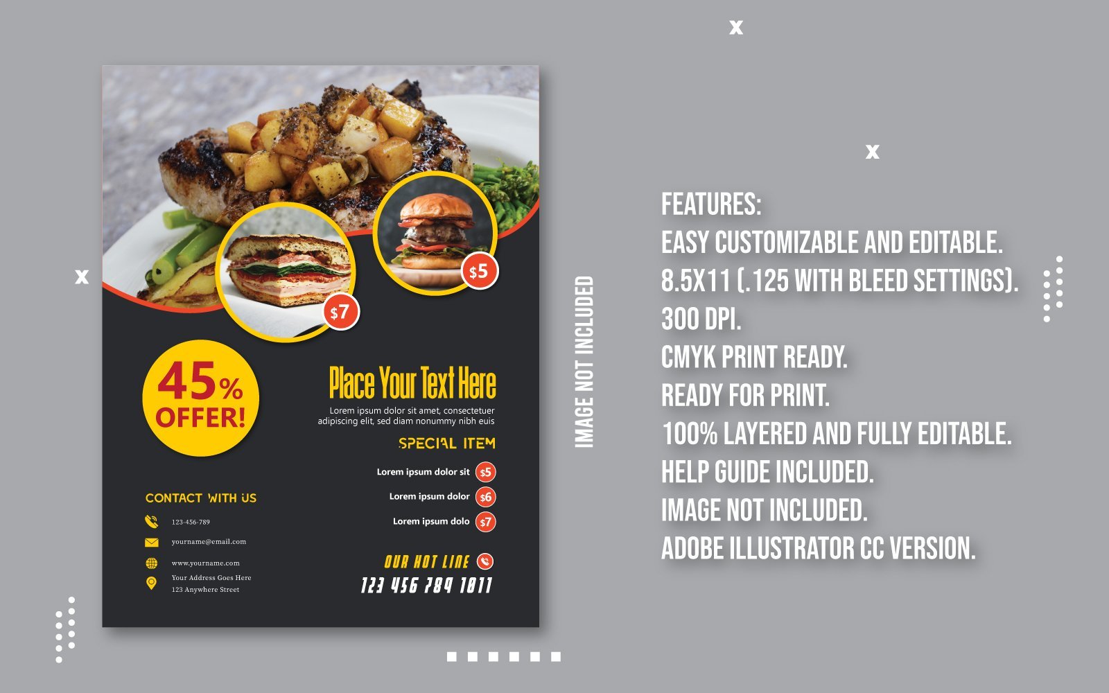 Template #194754 Flyer Restaurant Webdesign Template - Logo template Preview