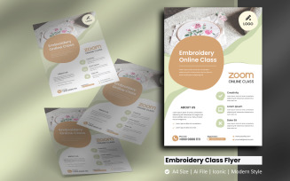 Online Embroidery Class Flyer Corporate Identity Template
