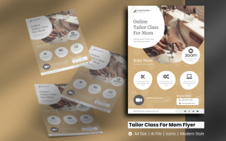 Online Tailor Class For Mom Flyer Corporate Identity Template