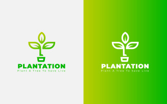 Tree Plantation Logo Design, Bio Plant