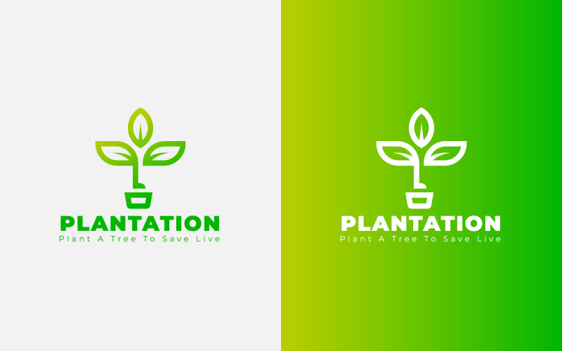 Tree Plantation Logo Design, Bio Plant Logo Template