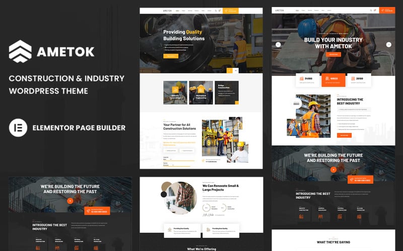Ametok - Construction & Industry Wordpress Elementor Theme WordPress Theme