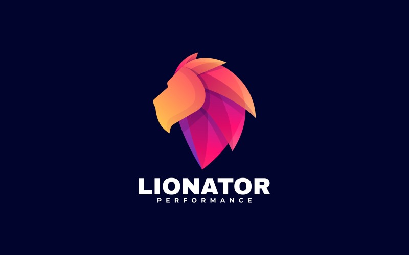 Lion Head Gradient Logo Style Logo Template