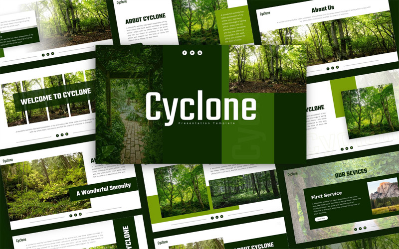 Cyclone Environment Presentation Template PowerPoint Template