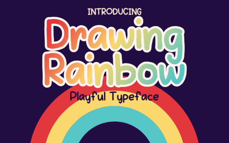 Drawing Rainbow - A Cute Display Font