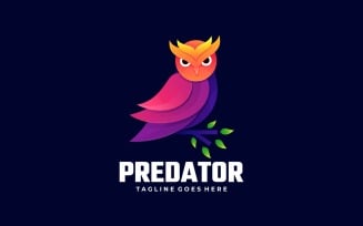 Owl Predator Colorful Logo