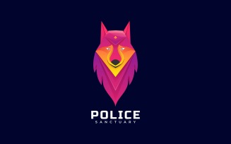 Police Wolf Gradient Colorful Logo