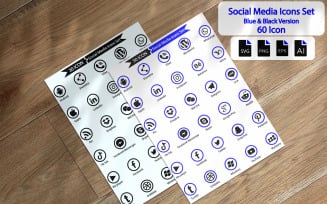 60 Premium Social Media Icons Set