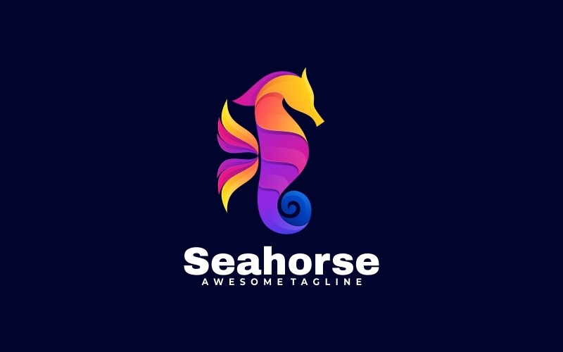 Seahorse Gradient Colorful Logo Logo Template