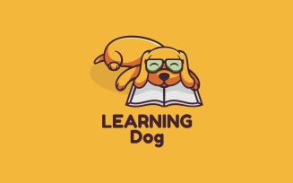 Learning Dog Cartoon Logo Template