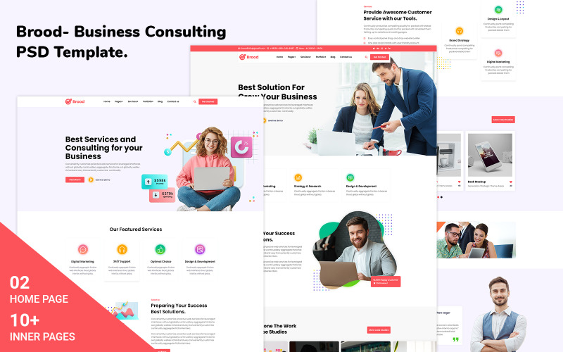 Brood -Business Consulting Psd Template PSD Template