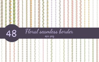 Floral Seamless Border Collection EPS10 PNG Vectors