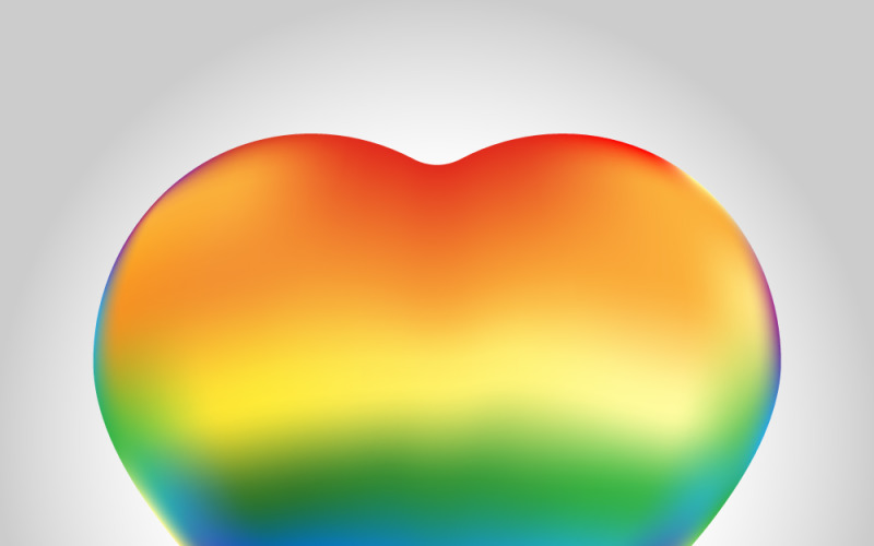 Heart Colorful Rainbow Vector Vector Graphic