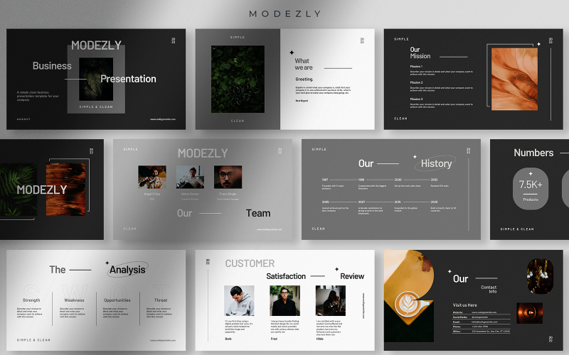 Modezly - Simple and Clean Business Presentations PowerPoint Template